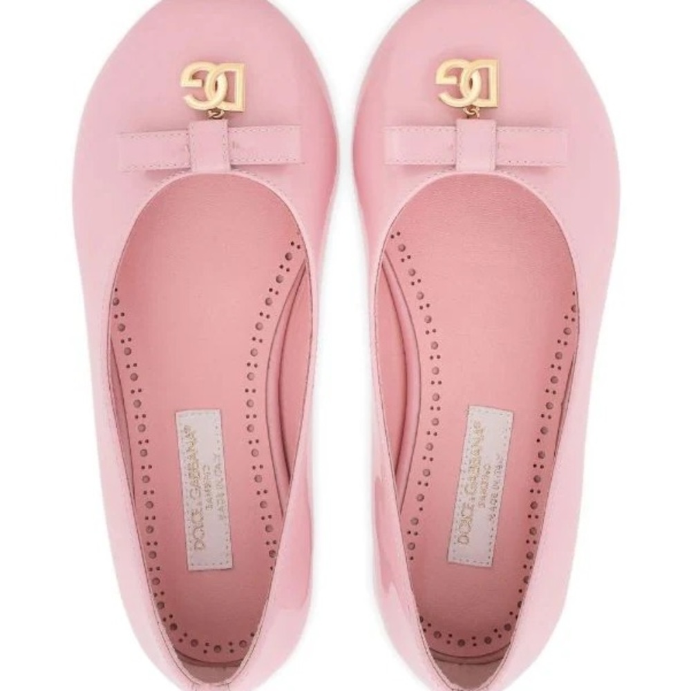 DG pink bow ballerina pumps